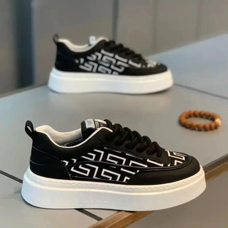 2026 Spring Autumn New Men's Shoes Breathable Comfortable White Shoes Men's Platform Sneakers Lace - up Casual Sports Shoes - StepByStepNow