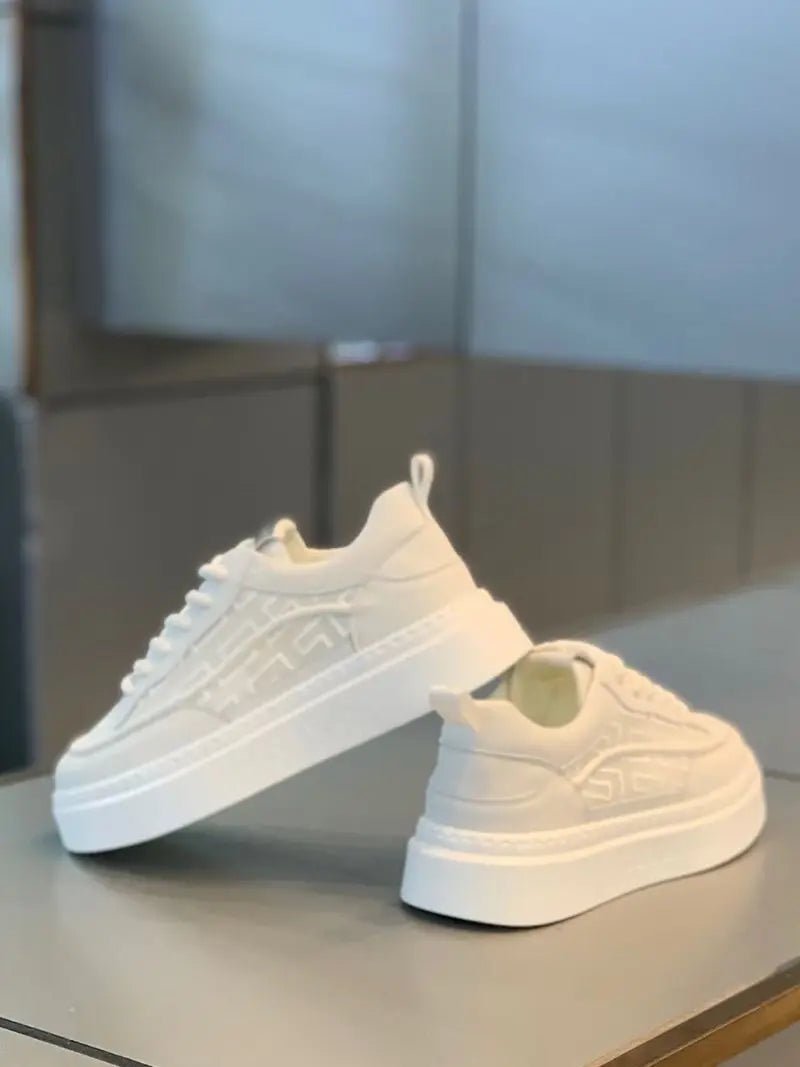 2026 Spring Autumn New Men's Shoes Breathable Comfortable White Shoes Men's Platform Sneakers Lace - up Casual Sports Shoes - StepByStepNow