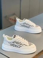 2026 Spring Autumn New Men's Shoes Breathable Comfortable White Shoes Men's Platform Sneakers Lace - up Casual Sports Shoes - StepByStepNow