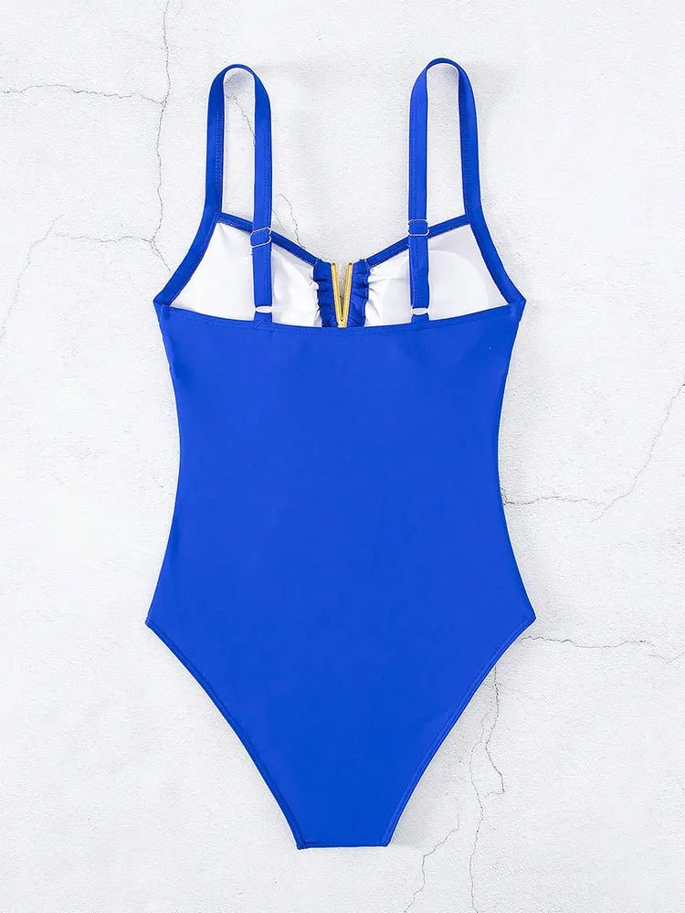 2026 V-neck Shiny Swimwear Women Beach One Piece Swimsuit Mujer Trikini Badpak Maio Biquini Monokini Bikini - StepByStepNow
