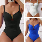 2026 V-neck Shiny Swimwear Women Beach One Piece Swimsuit Mujer Trikini Badpak Maio Biquini Monokini Bikini - StepByStepNow