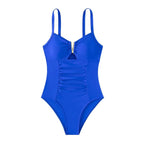 2026 V-neck Shiny Swimwear Women Beach One Piece Swimsuit Mujer Trikini Badpak Maio Biquini Monokini Bikini - StepByStepNow