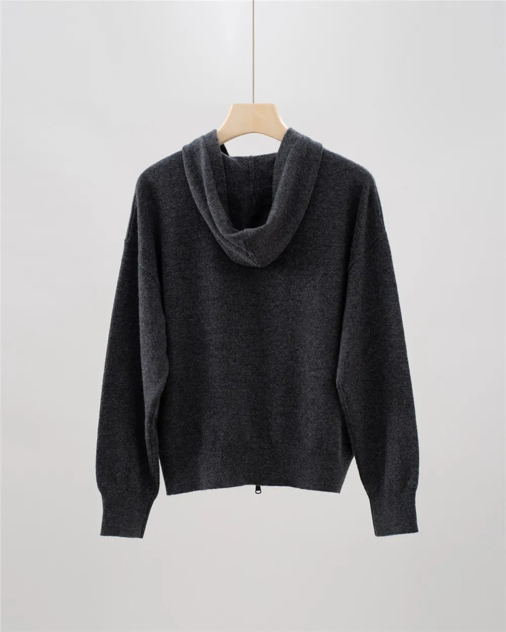 25New Top casual da donna con cardigan con cerniera e cappuccio lavorato a maglia con tasca a catena con perline di cashmere - StepByStepNow