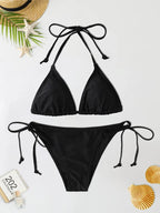 2Pc/Set 2024 Fashion Sexy Swimsuit Women Bikinis Set Triangle Swimwear String Beachwear Thong One Piece Suits Brazilian Biquini - StepByStepNow