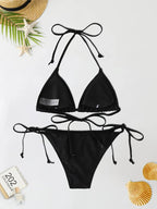 2Pc/Set 2024 Fashion Sexy Swimsuit Women Bikinis Set Triangle Swimwear String Beachwear Thong One Piece Suits Brazilian Biquini - StepByStepNow