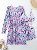 3 Pieces Tie Dye Bikinis Swimsuit 2026 New Women Drawstring Front Swimwear Female High Waist Shorts Bathers Swim Suit Beachwear - StepByStepNow