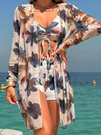 3 Pieces Tie Dye Bikinis Swimsuit 2026 New Women Drawstring Front Swimwear Female High Waist Shorts Bathers Swim Suit Beachwear - StepByStepNow