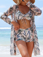 3 Pieces Tie Dye Bikinis Swimsuit 2026 New Women Drawstring Front Swimwear Female High Waist Shorts Bathers Swim Suit Beachwear - StepByStepNow