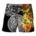 3D Printed Funny Sea Turtle Short Pants For Men Floral Leaf Plant Pattern Swim Trunks Casual Harajuku Street Hawaii Beach Shorts - StepByStepNow