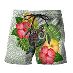 3D Printed Funny Sea Turtle Short Pants For Men Floral Leaf Plant Pattern Swim Trunks Casual Harajuku Street Hawaii Beach Shorts - StepByStepNow