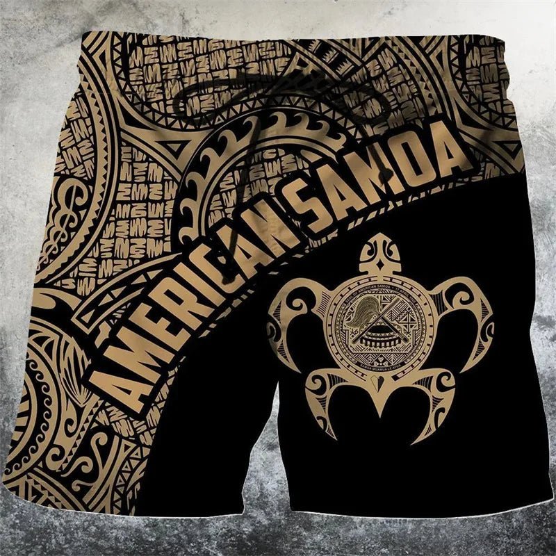 3D Printed Funny Sea Turtle Short Pants For Men Floral Leaf Plant Pattern Swim Trunks Casual Harajuku Street Hawaii Beach Shorts - StepByStepNow
