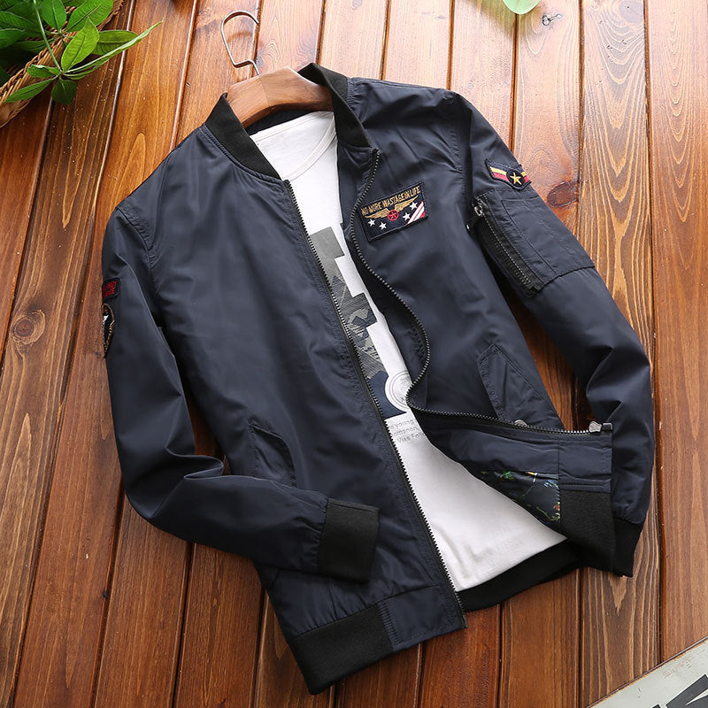 Men's loose baseball uniform bomber jacket