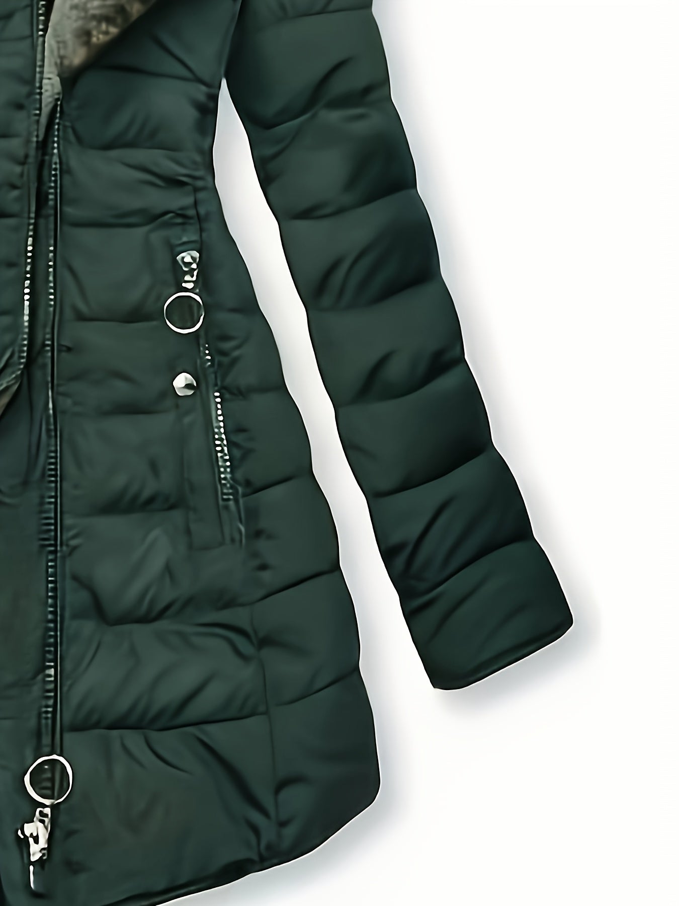 Women's Winter Fleece-Lined Hooded Jacket - Mid-Length Relaxed Fit Coat with Zipper Front, Long Sleeve Casual Outerwear for Cold Weather