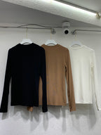 Nuova camicetta autunnale in cotone a maniche lunghe da donna