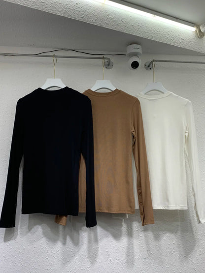 Nuova camicetta autunnale in cotone a maniche lunghe da donna