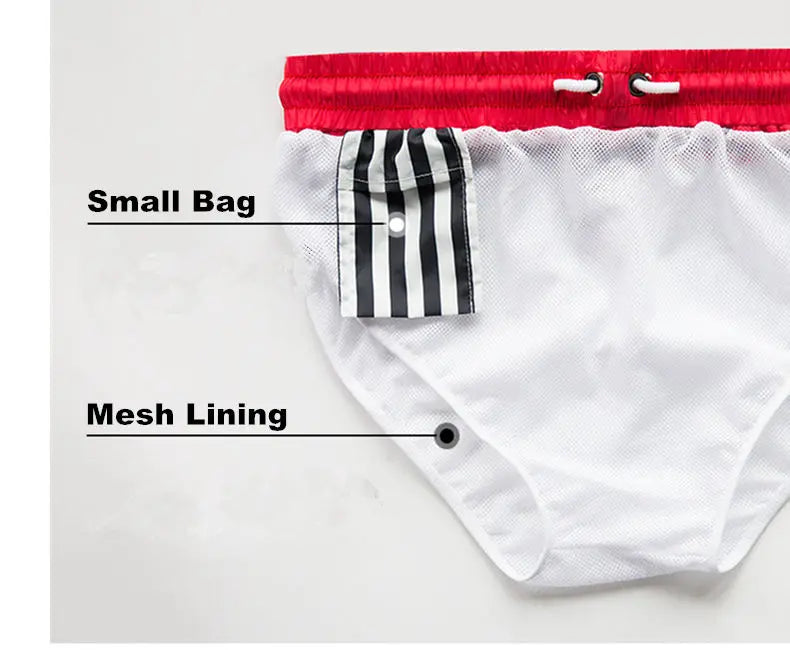 Desmiit Swimwear Man Swimming Shorts Mens Swim Trunks Bathing Suit Board Shorts Beach Swimsuit With Mesh Briefs Lining Zwembroek