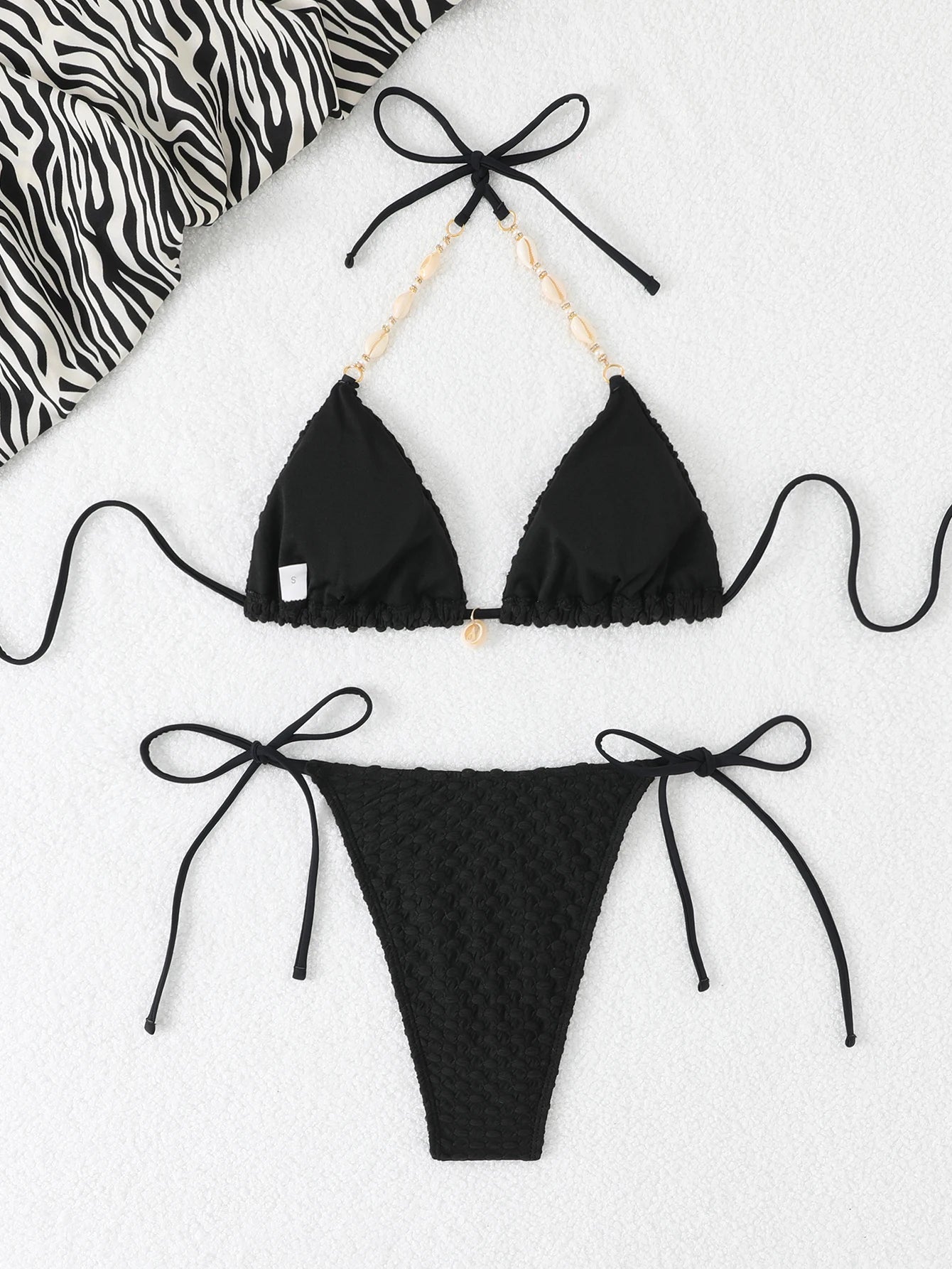 2026 Halter String Triangle Bikini Women Sexy Swimwear Female Mesh Swimsuit Solid Bathers Bathing Swimming Swim Suit Beachwear