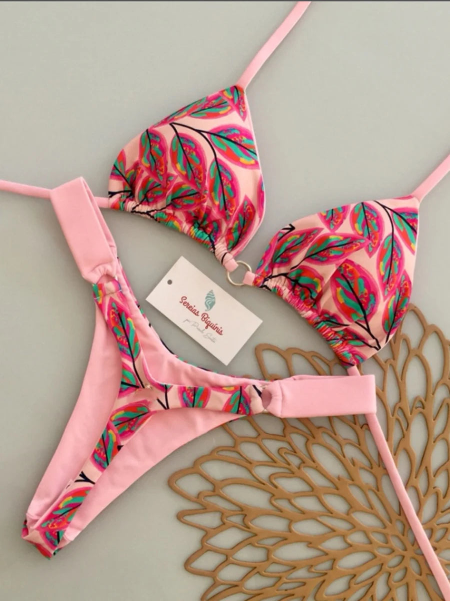 Micro Bikinis 2026 Push Up Women Swimsuits Sexy Swimwear Brazilian Bikini Set Thong Biquini Print Swimsuit Summer Beachwear