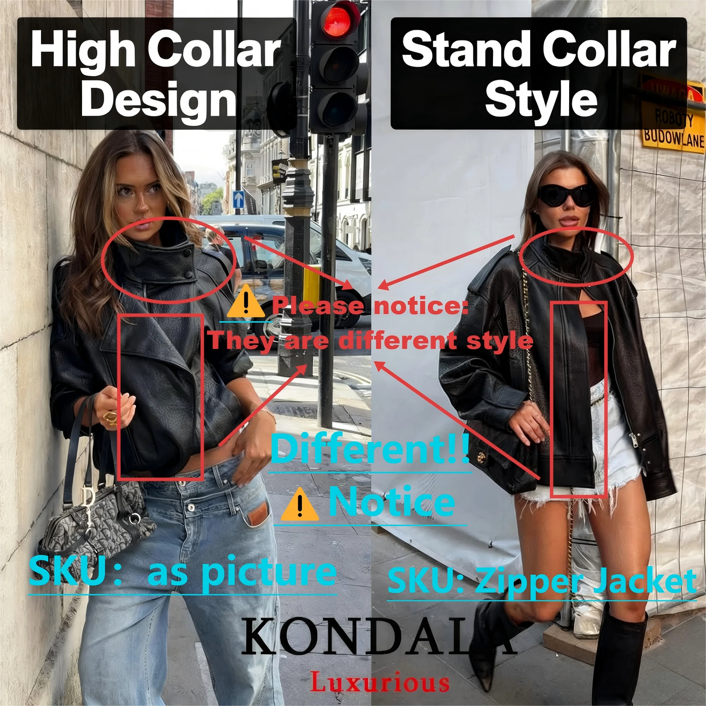 KONDALA Casual Chic Giacche di pelle nera Donna Manica lunga Bottoni Elastico Cappotti oversize Moda 2025 Autunno Cappotti streetwear