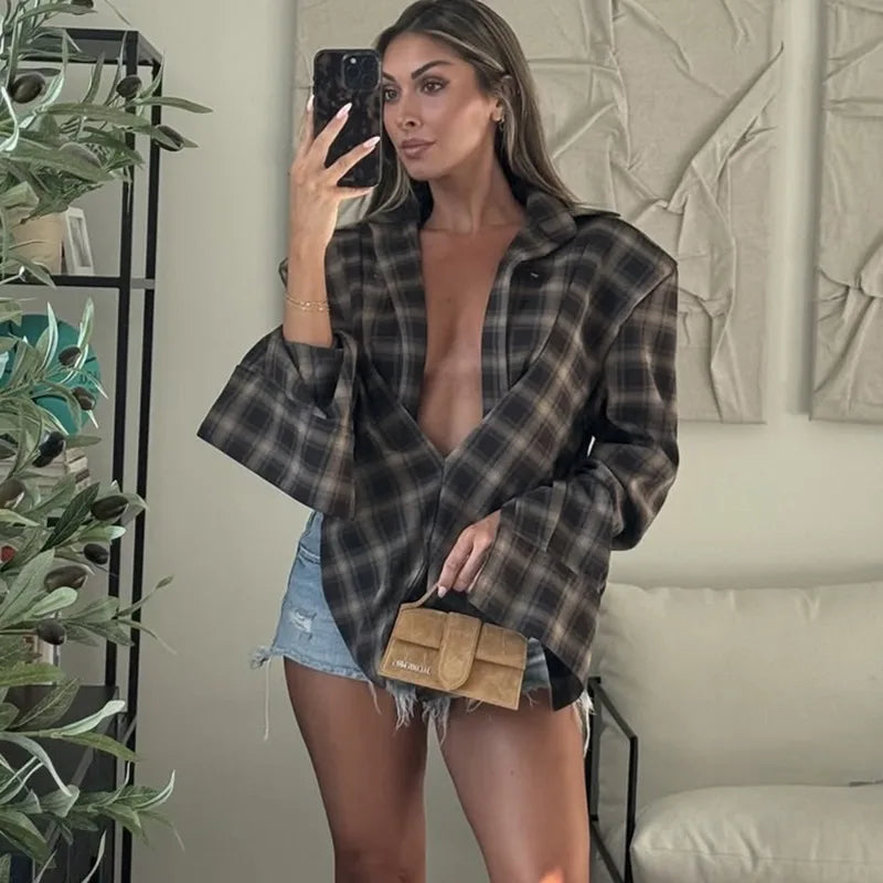 Camicia Top Fashion Y2k Party Look Nuova camicia femminile a vita alta Top