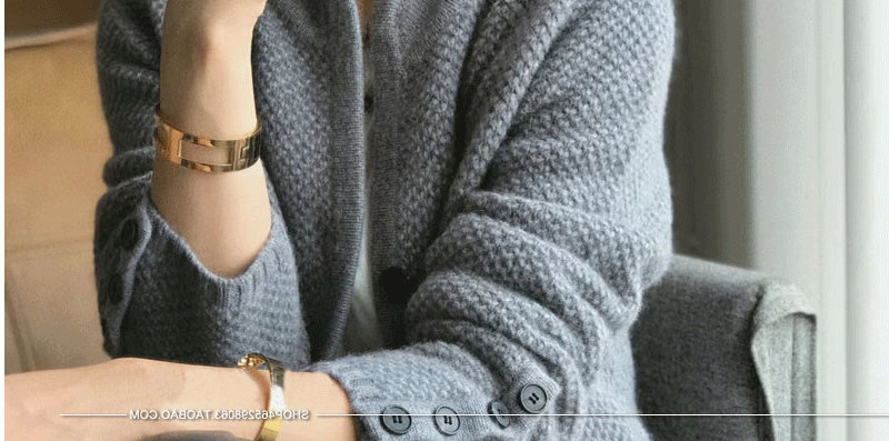 Autunno inverno nuovo addensato 100% Cashmere lana Cardigan donna Stand collo maglione maglione sciolto maglia Base maglione di lana giacca