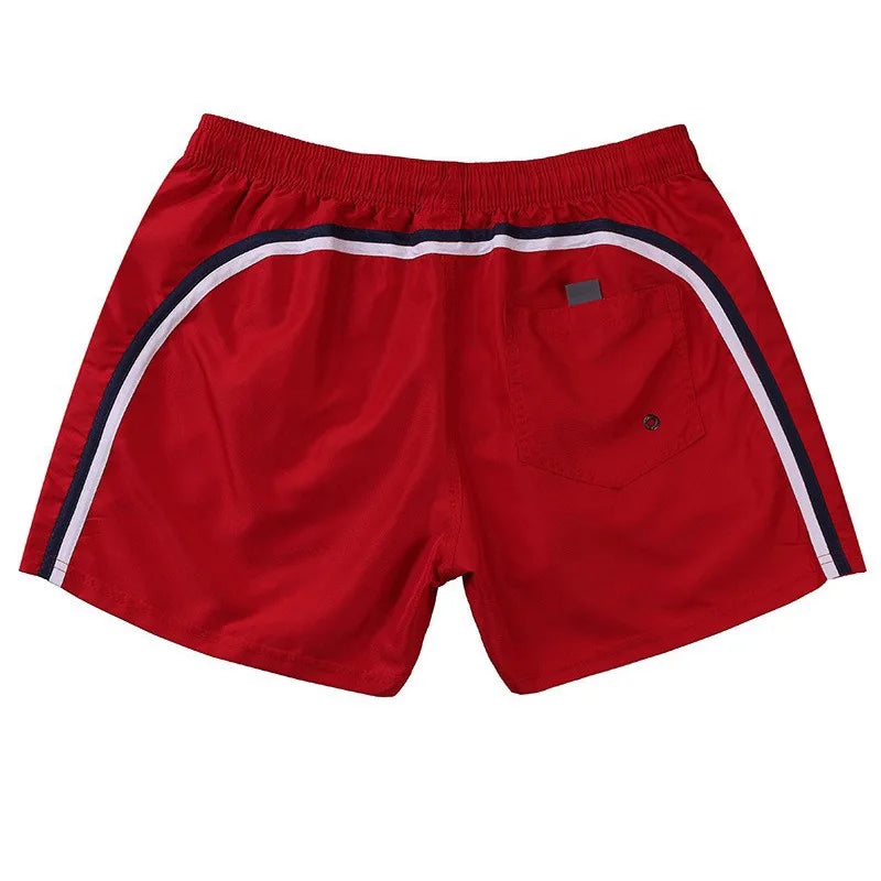 Mens Quick Dry Three Quarter Length Beach Shorts Casual Swim Board Shorts With Inner Lining Summer Vacation Bottoms