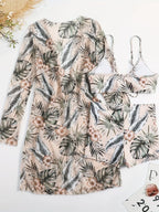 3 Pieces Tie Dye Bikinis Swimsuit 2026 New Women Drawstring Front Swimwear Female High Waist Shorts Bathers Swim Suit Beachwear
