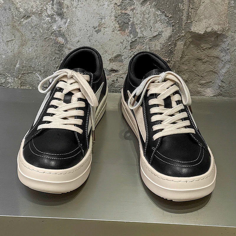 Men’s Black Lace-Up Casual Sneakers — Image 3