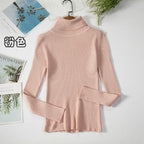 2025 maglione dolcevita da donna semplice pullover moda invernale maglione da donna in maglia elastica top basic femminili neri solidi casual