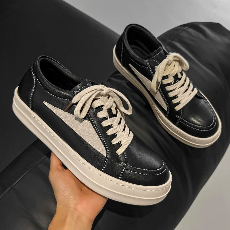 Men’s Black Lace-Up Casual Sneakers — Image 15