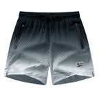 Men's Seersucker Beach Shorts with Mesh Liner Summer Casual Board Shorts with Zipper Pockets Quick Dry Swim Shorts Swim Trunks