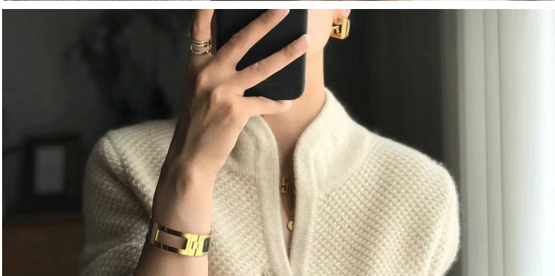 Autunno inverno nuovo addensato 100% Cashmere lana Cardigan donna Stand collo maglione maglione sciolto maglia Base maglione di lana giacca