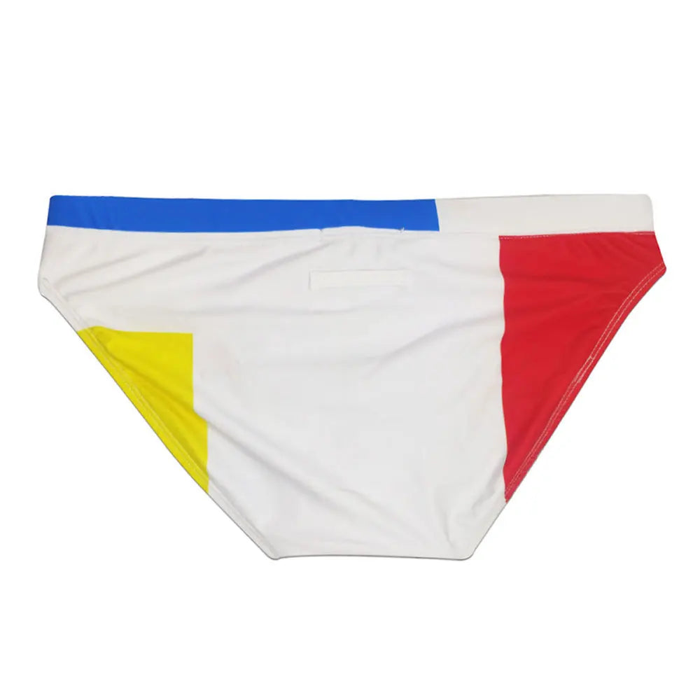 Mens Swimwear Swim Briefs Contrast Color Low Rise Sexy Pouch Swimming Trunks Board Shorts Swimsuit Surf Beachwear Male Bañadores
