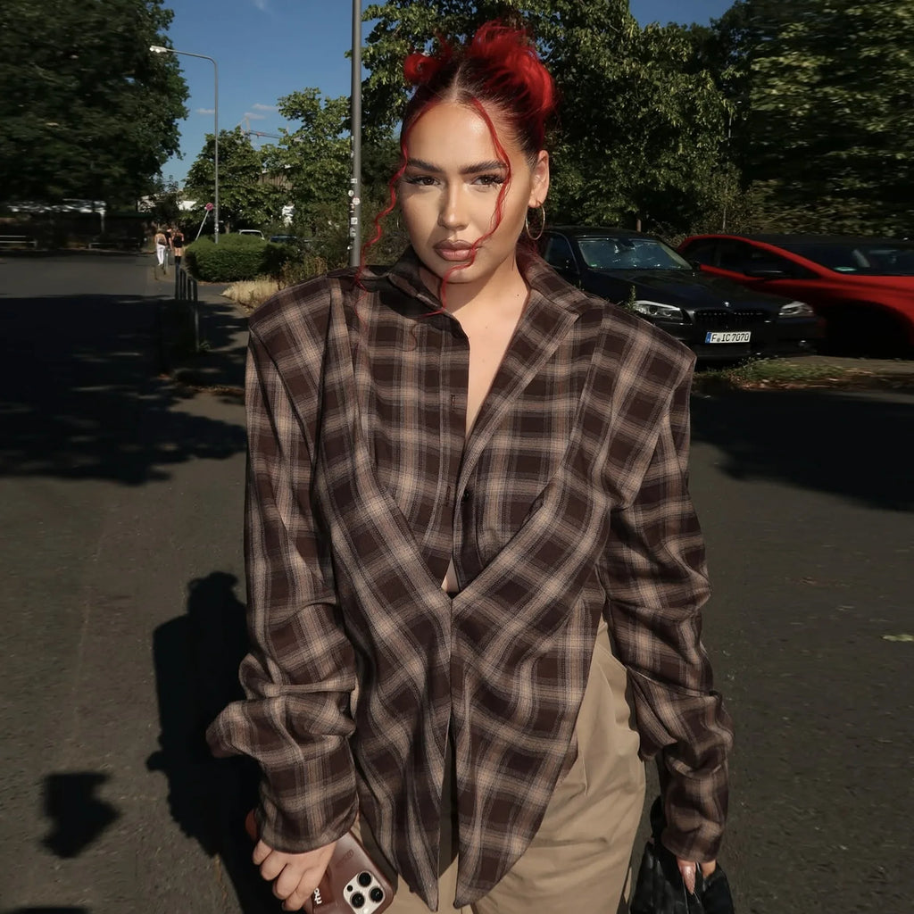 Camicia Top Fashion Y2k Party Look Nuova camicia femminile a vita alta Top