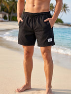 Men's Seersucker Beach Shorts with Mesh Liner Summer Casual Board Shorts with Zipper Pockets Quick Dry Swim Shorts Swim Trunks