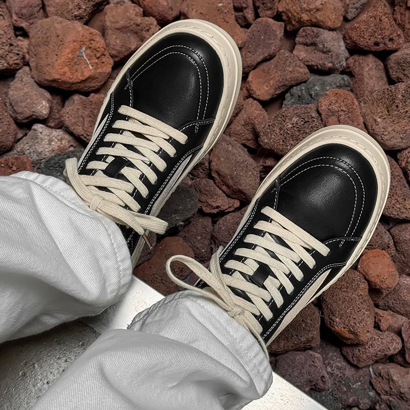 Men’s Black Lace-Up Casual Sneakers — Image 12