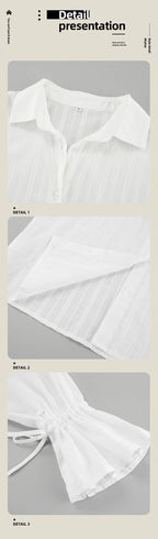 Camicia con risvolto in puro cotone jacquard francese