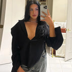 Camicia Top Fashion Y2k Party Look Nuova camicia femminile a vita alta Top