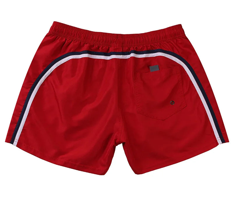 Mens Quick Dry Three Quarter Length Beach Shorts Casual Swim Board Shorts With Inner Lining Summer Vacation Bottoms
