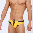 Mens Swimwear Swim Briefs Contrast Color Low Rise Sexy Pouch Swimming Trunks Board Shorts Swimsuit Surf Beachwear Male Bañadores