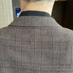 Abito da uomo in tre pezzi scozzese modificato di alta qualità in stile coreano britannico - Set di gilet e pantaloni eleganti da lavoro casual