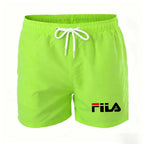 Summer men's drawstring casual sports shorts - bright color five-pocket pants with internal breathable mesh lining - beach pants