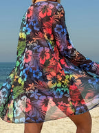 3 Pieces Tie Dye Bikinis Swimsuit 2026 New Women Drawstring Front Swimwear Female High Waist Shorts Bathers Swim Suit Beachwear
