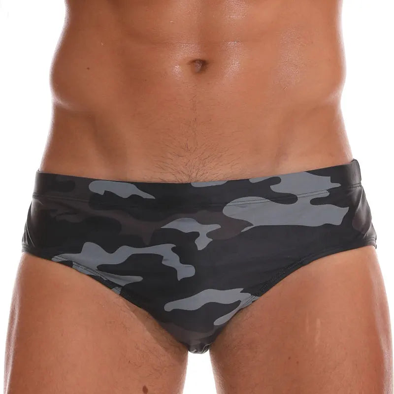 Datifer Summer 2026 Men Shorts Gym Low Waist Sexy Print Swim Brief Removed Pad Surfing Swimsuit Shorts Multicolor