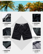 Mens Quick Dry Three Quarter Length Beach Shorts Casual Swim Board Shorts With Inner Lining Summer Vacation Bottoms