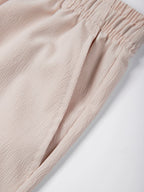 Men's Shorts Summer Lightweight Breathable Casual Beach Style Shorts Basic Solid Color Drawstring Elastic Waist Loose Shorts