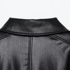 DiYiG DONNA 2025 Autunno Nuova Moda Imitazione Pelle Effetto Giacca Retro Manica Lunga Joker Cintura Giacca Della Tuta Sportiva Mujer