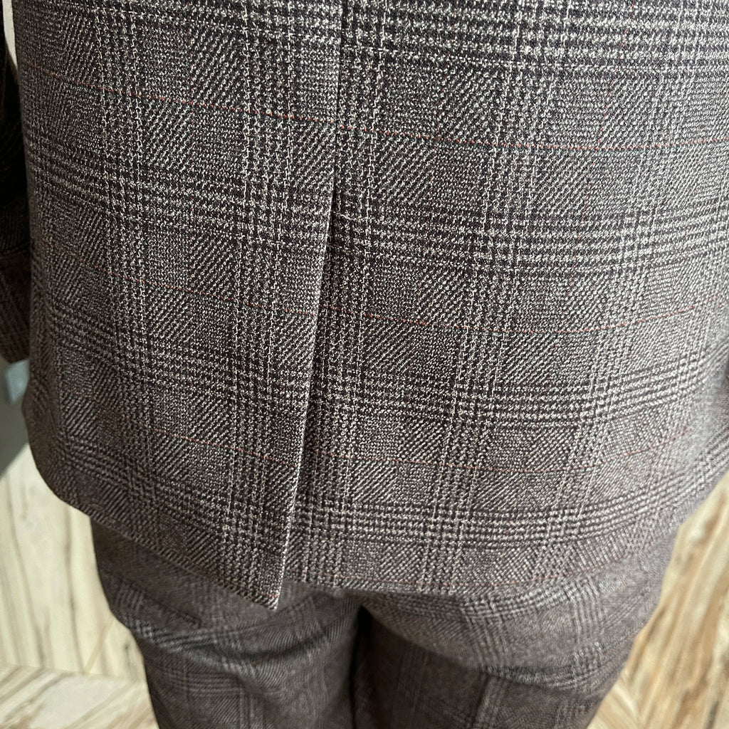 Abito da uomo in tre pezzi scozzese modificato di alta qualità in stile coreano britannico - Set di gilet e pantaloni eleganti da lavoro casual