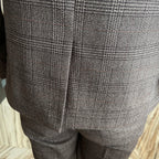 Abito da uomo in tre pezzi scozzese modificato di alta qualità in stile coreano britannico - Set di gilet e pantaloni eleganti da lavoro casual