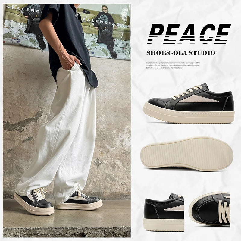 Men’s Black Lace-Up Casual Sneakers — Image 16